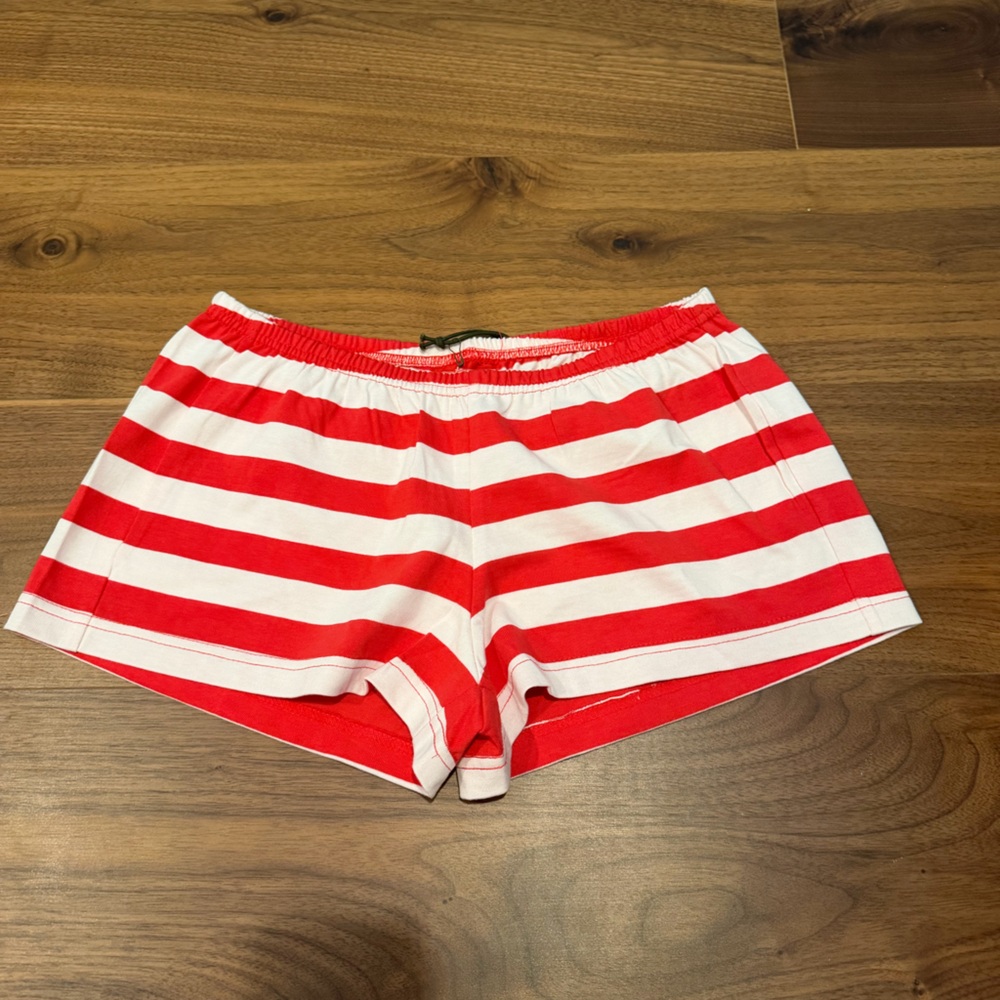 Daily Drills Red and White Striped Shorts